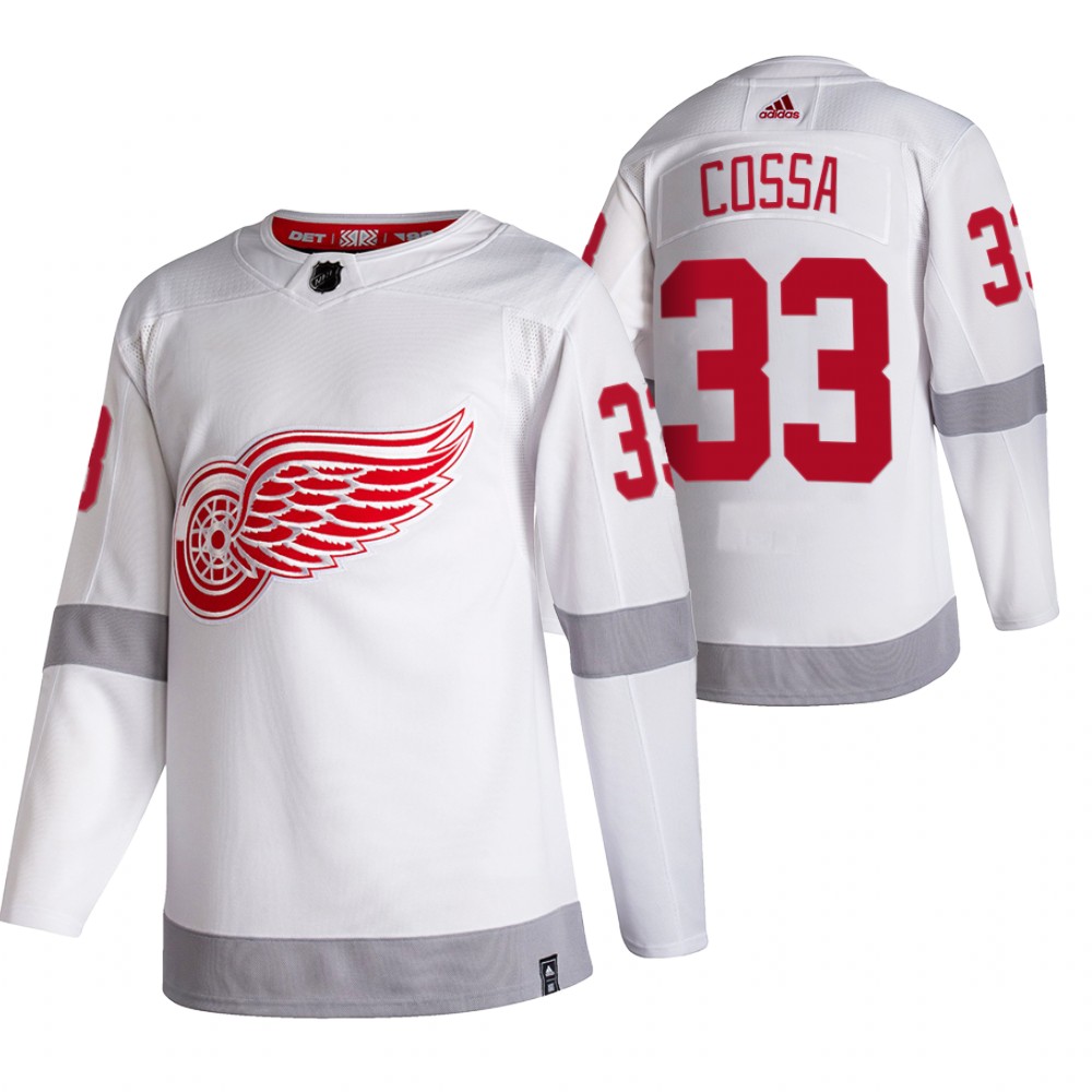 2021 NHL Draft Red Wings Sebastian Cossa Red Jersey 2021 Reverse Retro