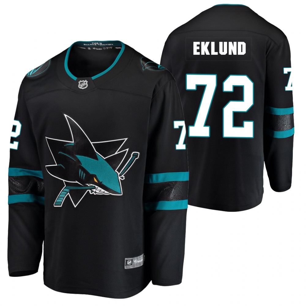 2021 NHL Draft Sharks William Eklund Black Jersey Alternate