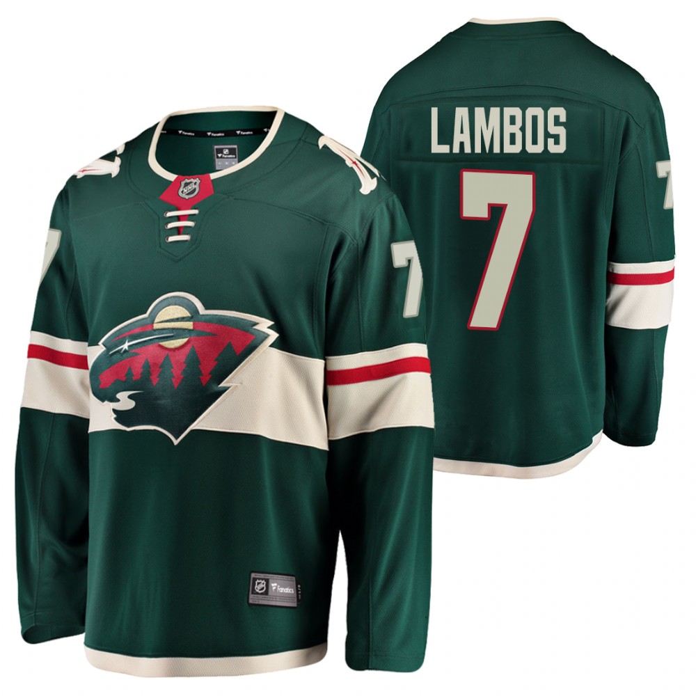2021 NHL Draft Wild Carson Lambos Green Jersey Home