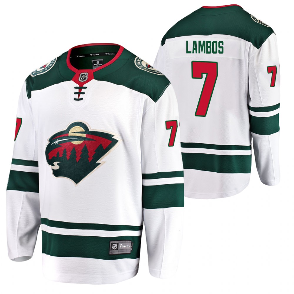 2021 NHL Draft Wild Carson Lambos White Jersey Away