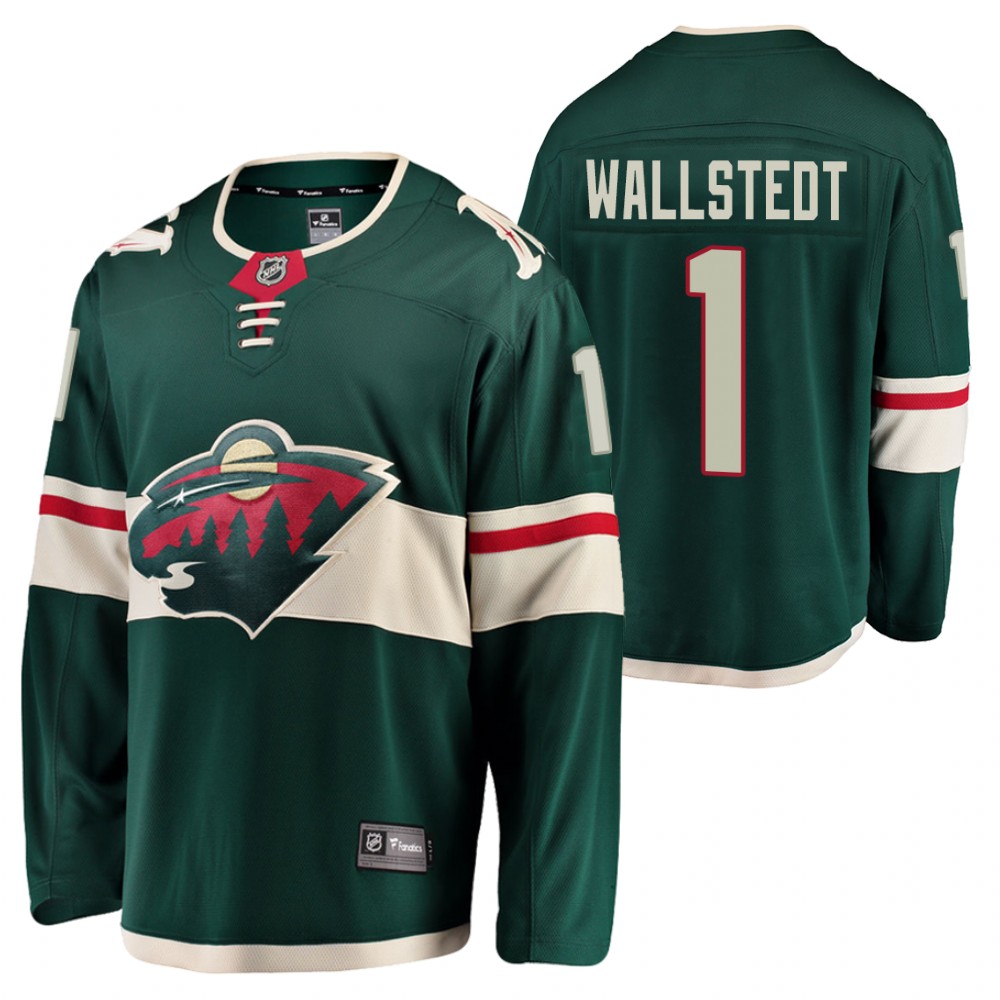 2021 NHL Draft Wild Jesper Wallstedt Green Jersey Home