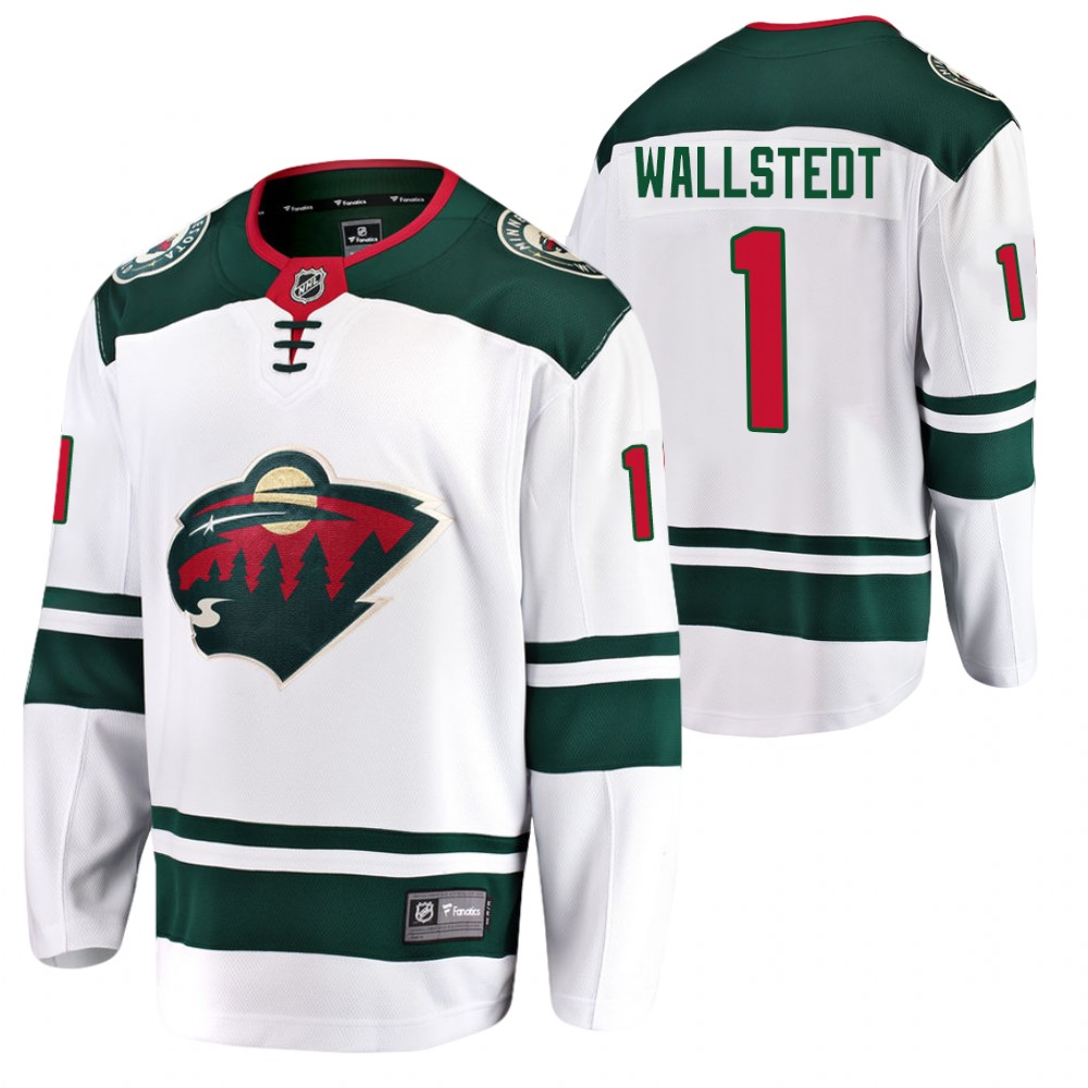2021 NHL Draft Wild Jesper Wallstedt White Jersey Away