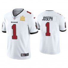 2021 Tampa Bay Buccaneers #1 Greg Joseph White Super Bowl LIV Champions White Vapor Limited Jersey