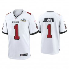 2021 Tampa Bay Buccaneers #1 Greg Joseph White Super Bowl LIV White Game Jersey