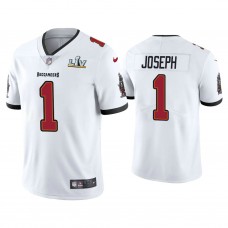 2021 Tampa Bay Buccaneers #1 Greg Joseph White Super Bowl LIV White Vapor Limited Jersey