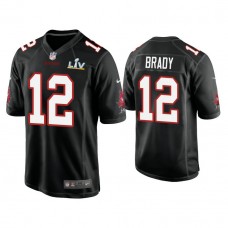 2021 Tampa Bay Buccaneers #12 Tom Brady Black Super Bowl LIV Black Game Fashion Jersey