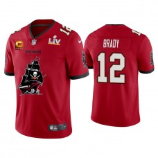 2021 Tampa Bay Buccaneers #12 Tom Brady Red Super Bowl LIV Champions Red Team Logo Jersey