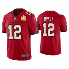 2021 Tampa Bay Buccaneers #12 Tom Brady Red Super Bowl LIV Champions Red Vapor Limited Jersey