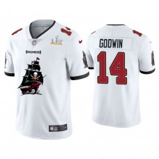 2021 Tampa Bay Buccaneers #14 Chris Godwin White Super Bowl LIV Champions White Team Logo Jersey