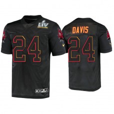 2021 Tampa Bay Buccaneers #24 Carlton Davis Black Super Bowl LIV Jersey