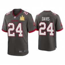 2021 Tampa Bay Buccaneers #24 Carlton Davis Pewter Super Bowl LIV Champions Pewter Game Jersey
