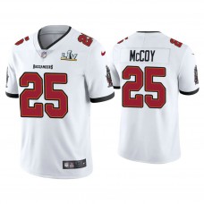 2021 Tampa Bay Buccaneers #25 LeSean McCoy White Super Bowl LIV White Vapor Limited Jersey