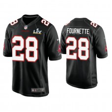 2021 Tampa Bay Buccaneers #28 Leonard Fournette Black Super Bowl LIV Black Game Fashion Jersey