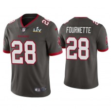 2021 Tampa Bay Buccaneers #28 Leonard Fournette Pewter Super Bowl LIV Pewter Vapor Limited Jersey