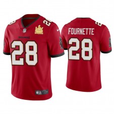 2021 Tampa Bay Buccaneers #28 Leonard Fournette Red Super Bowl LIV Champions Red Vapor Limited Jersey