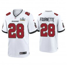 2021 Tampa Bay Buccaneers #28 Leonard Fournette White Super Bowl LIV White Game Jersey