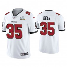 2021 Tampa Bay Buccaneers #35 Jamel Dean White Super Bowl LIV White Vapor Limited Jersey