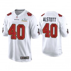 2021 Tampa Bay Buccaneers #40 Mike Alstott White Super Bowl LIV White Game Fashion Jersey