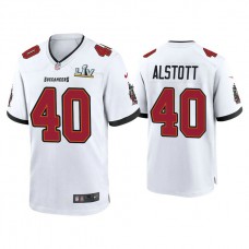 2021 Tampa Bay Buccaneers #40 Mike Alstott White Super Bowl LIV White Game Jersey