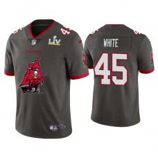 2021 Tampa Bay Buccaneers #45 Devin White Pewter Super Bowl LIV Champions Pewter Team Logo Jersey