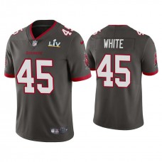 2021 Tampa Bay Buccaneers #45 Devin White Pewter Super Bowl LIV Pewter Vapor Limited Jersey