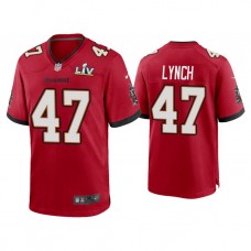 2021 Tampa Bay Buccaneers #47 John Lynch Red Super Bowl LIV Red Game Jersey