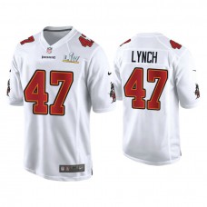 2021 Tampa Bay Buccaneers #47 John Lynch White Super Bowl LIV White Game Fashion Jersey