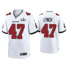 2021 Tampa Bay Buccaneers #47 John Lynch White Super Bowl LIV White Game Jersey