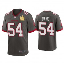 2021 Tampa Bay Buccaneers #54 Lavonte David Pewter Super Bowl LIV Champions Pewter Game Jersey