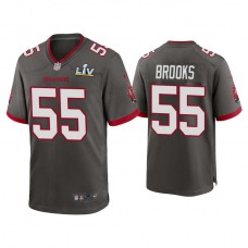 2021 Tampa Bay Buccaneers #55 Derrick Brooks Pewter Super Bowl LIV Pewter Game Jersey