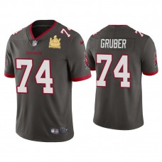 2021 Tampa Bay Buccaneers #74 Paul Gruber Pewter Super Bowl LIV Champions Pewter Vapor Limited Jersey