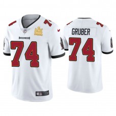 2021 Tampa Bay Buccaneers #74 Paul Gruber White Super Bowl LIV Champions White Vapor Limited Jersey