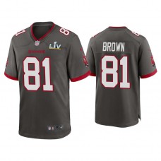 2021 Tampa Bay Buccaneers #81 Antonio Brown Pewter Super Bowl LIV Pewter Game Jersey