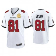 2021 Tampa Bay Buccaneers #81 Antonio Brown White Super Bowl LIV Champions White Game Jersey