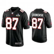 2021 Tampa Bay Buccaneers #87 Rob Gronkowski Black Super Bowl LIV Black Game Fashion Jersey