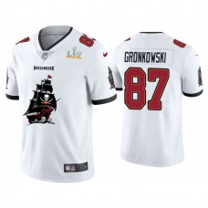 2021 Tampa Bay Buccaneers #87 Rob Gronkowski White Super Bowl LIV Champions White Team Logo Jersey