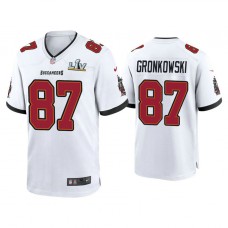 2021 Tampa Bay Buccaneers #87 Rob Gronkowski White Super Bowl LIV White Game Jersey