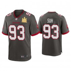 2021 Tampa Bay Buccaneers #93 Ndamukong Suh Pewter Super Bowl LIV Champions Pewter Game Jersey