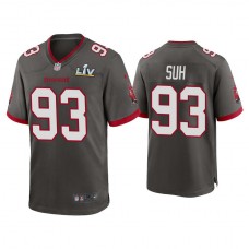2021 Tampa Bay Buccaneers #93 Ndamukong Suh Pewter Super Bowl LIV Pewter Game Jersey
