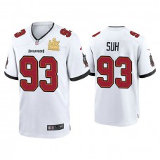 2021 Tampa Bay Buccaneers #93 Ndamukong Suh White Super Bowl LIV Champions White Game Jersey