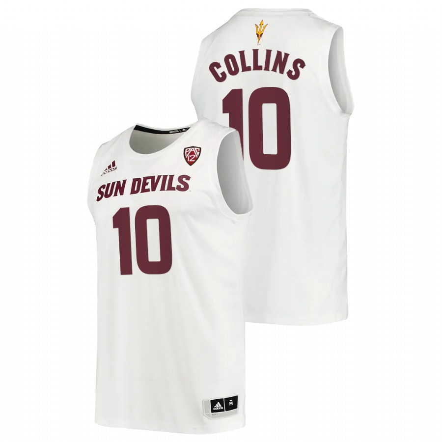 2022-23 Arizona State Sun Devils Frankie Collins College Basketball White Jersey Men