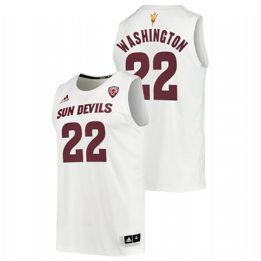 2022-23 Arizona State Sun Devils Warren Washington College Basketball White Jersey Men