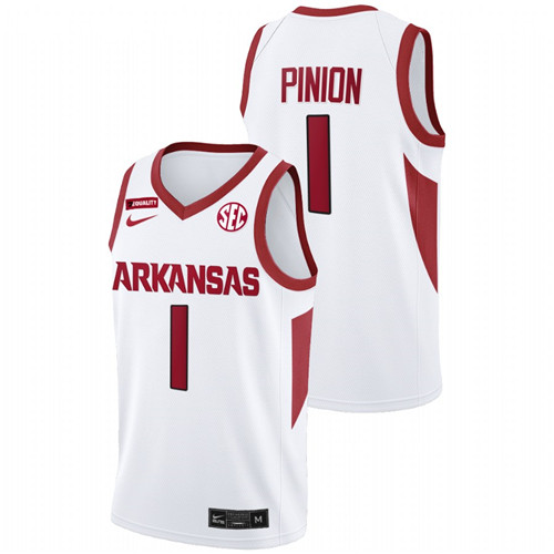 2022-23 Arkansas Razorbacks Joseph Pinion College Basketball White Jersey Men
