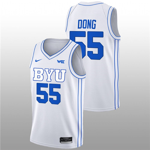 2022-23 BYU Cougars Hao Dong College Basketball White Jersey Men