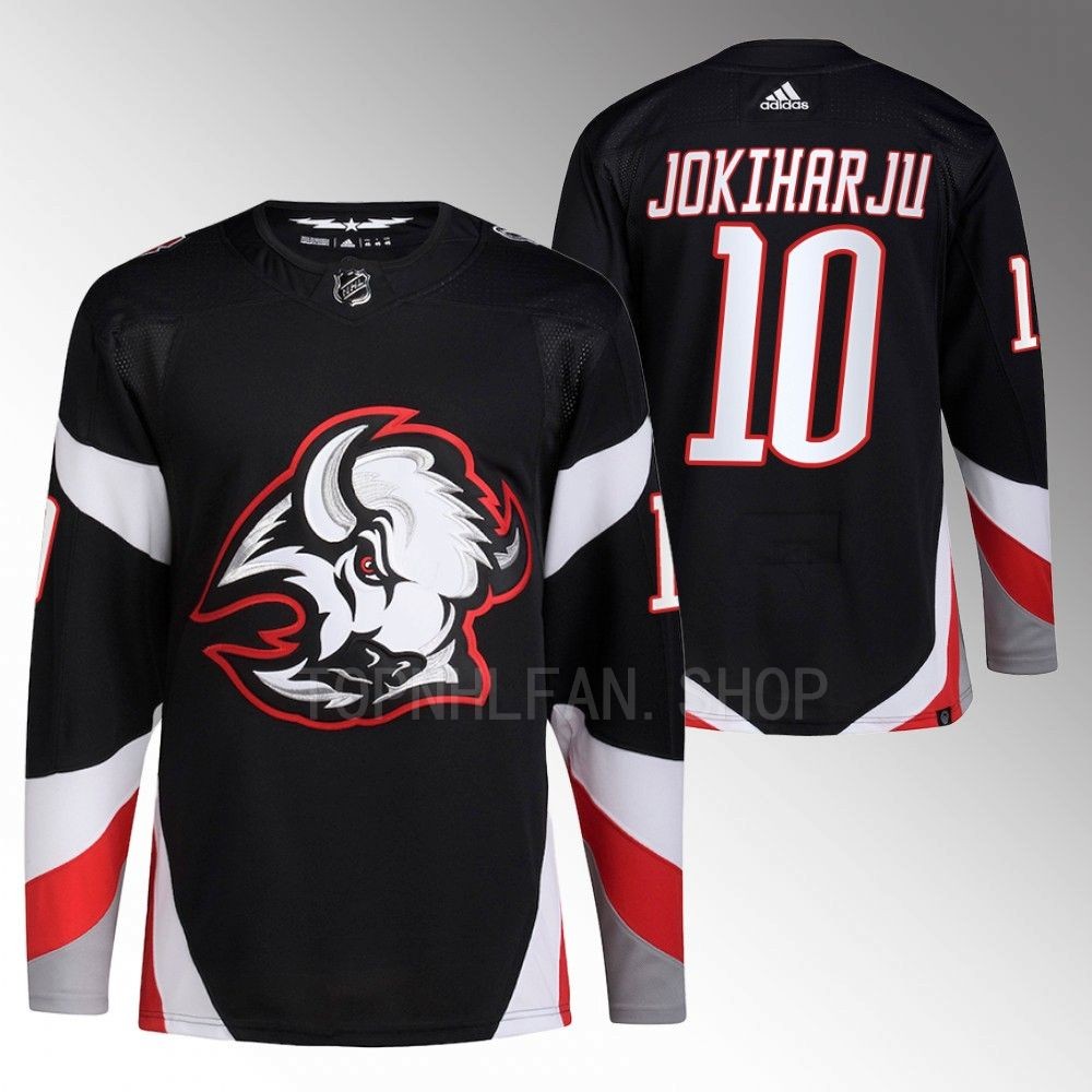 2022-23 Buffalo Sabres Henri Jokiharju Black Goathead Alternate Primegreen Authentic Jersey