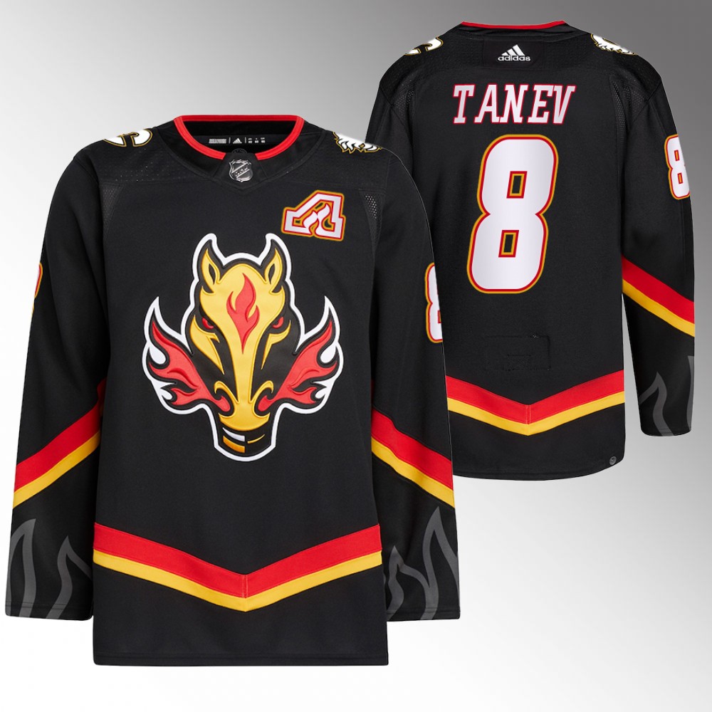 2022-23 Calgary Flames Christopher Tanev Black Blasty Alternate Primegreen Jersey