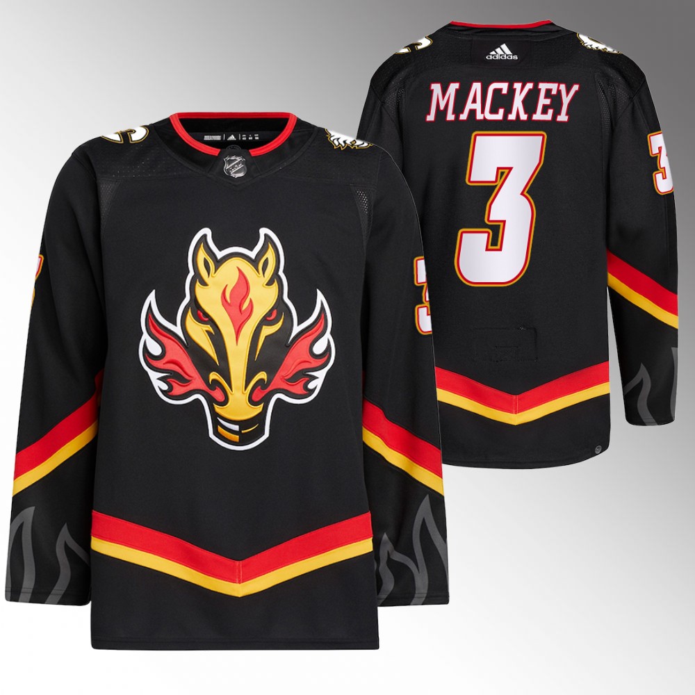 2022-23 Calgary Flames Connor Mackey Black Blasty Alternate Primegreen Jersey