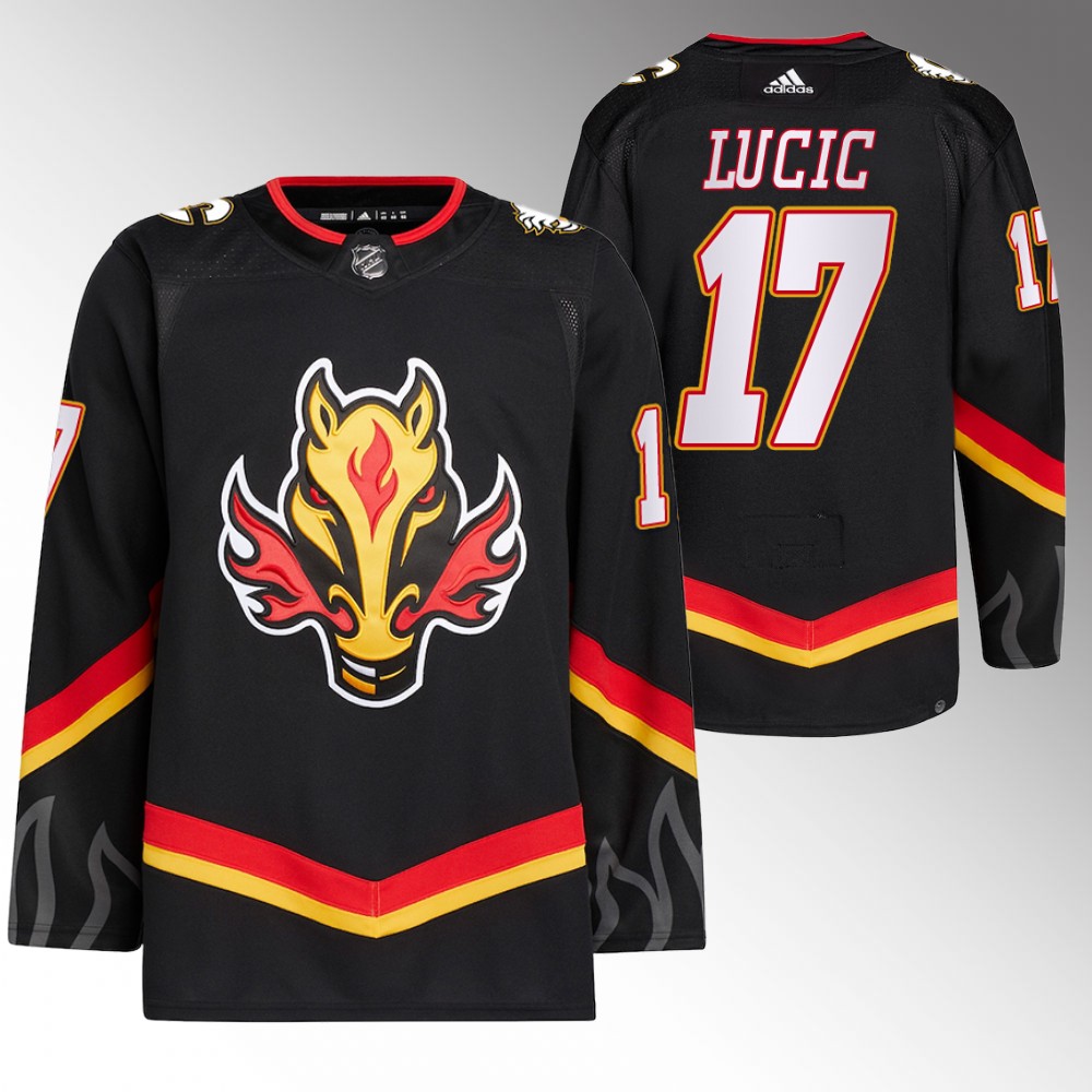 2022-23 Calgary Flames Milan Lucic Black Blasty Alternate Primegreen Jersey