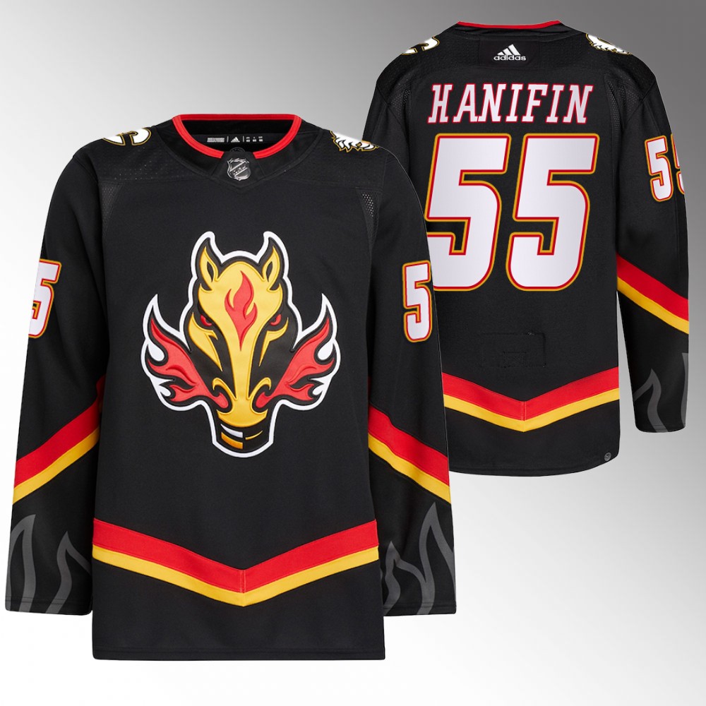 2022-23 Calgary Flames Noah Hanifin Black Blasty Alternate Primegreen Jersey