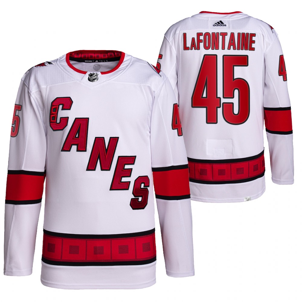 2022-23 Carolina Hurricanes Jack LaFontaine White Away Primegreen Authentic Jersey